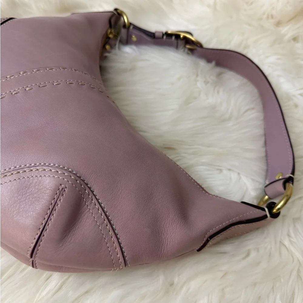 Coach #Z15226 Mauve Leather Hobo Bag